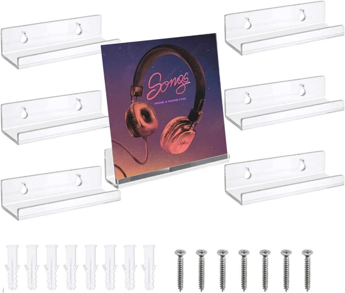 6 stuks vinyl wandhangers, wanddeur, wandrek, wandhouder