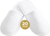 Lavea® 20er Set Hotelslippers - Pantoffels, Slippers, Gastenslippers & Hotelpantoffels, Eén Maat - voor Hotel, Spa en Thuis - Hotelkwaliteit - Gesloten - Wit