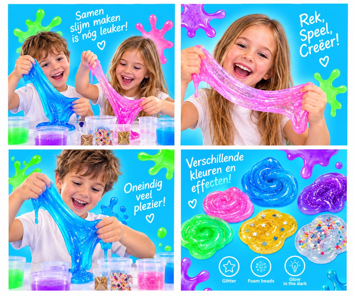 Styma - Slijm Maken - Slime - Slijm - DIY Pakket - Squishy Maker - Slijm Set - Glow in the Dark - Knutselen voor kinderen - Knutsel pakket - Sensorisch - 41 Pcs — afbeelding 2