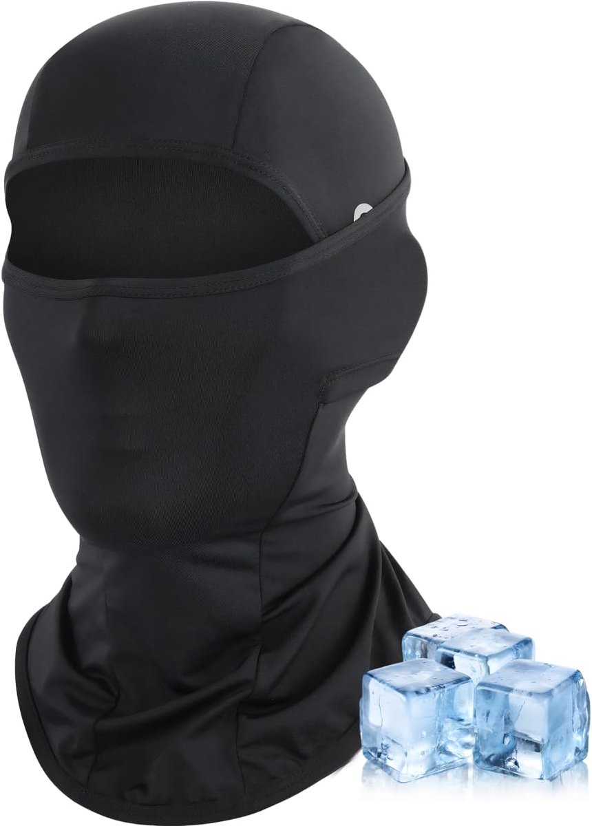 Bivakmuts voor dames en heren, ademende bivakmuts met uv-bescherming en brilsleuven, elastisch, verkoelend stormmasker voor motorfiets, fiets, outdoorsporten en werk (lang)