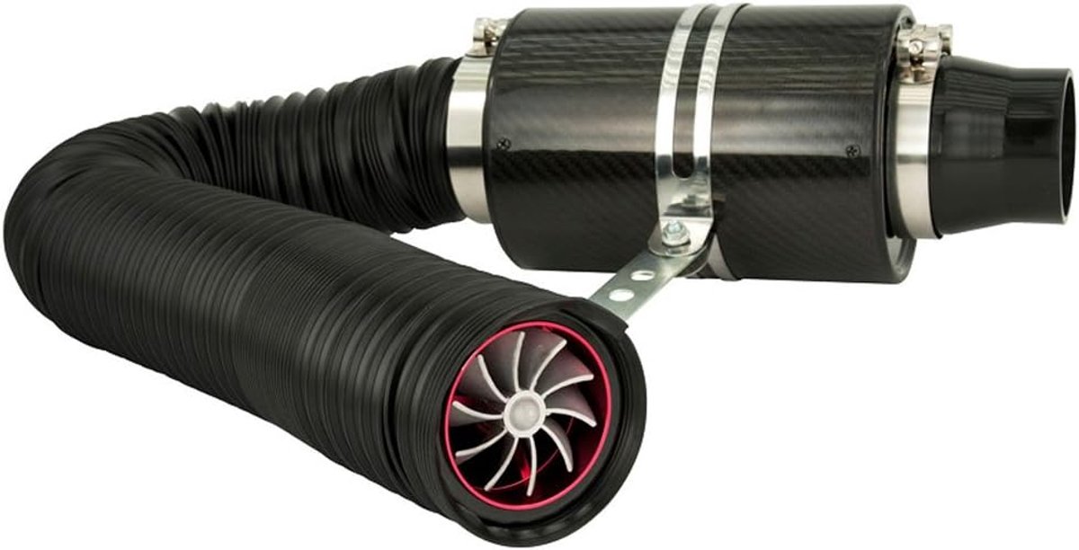 Luchtfiltersysteem Carbon incl. 1m Slang/Turbo/2 Adapters 76mm/63.5mm