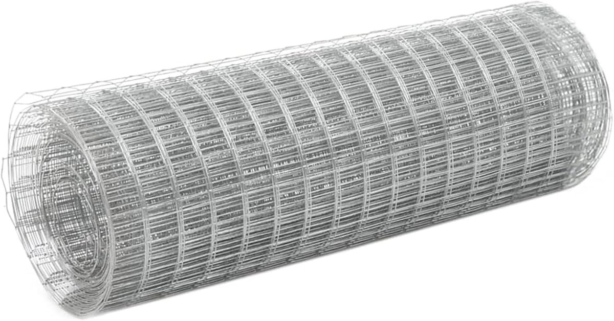Yorten Draadgaas gaas hek van verzinkt staal kippengaas vierkante mazen 10 x 0,5 m (L x H) maaswijdte 12 x 12 mm zilver