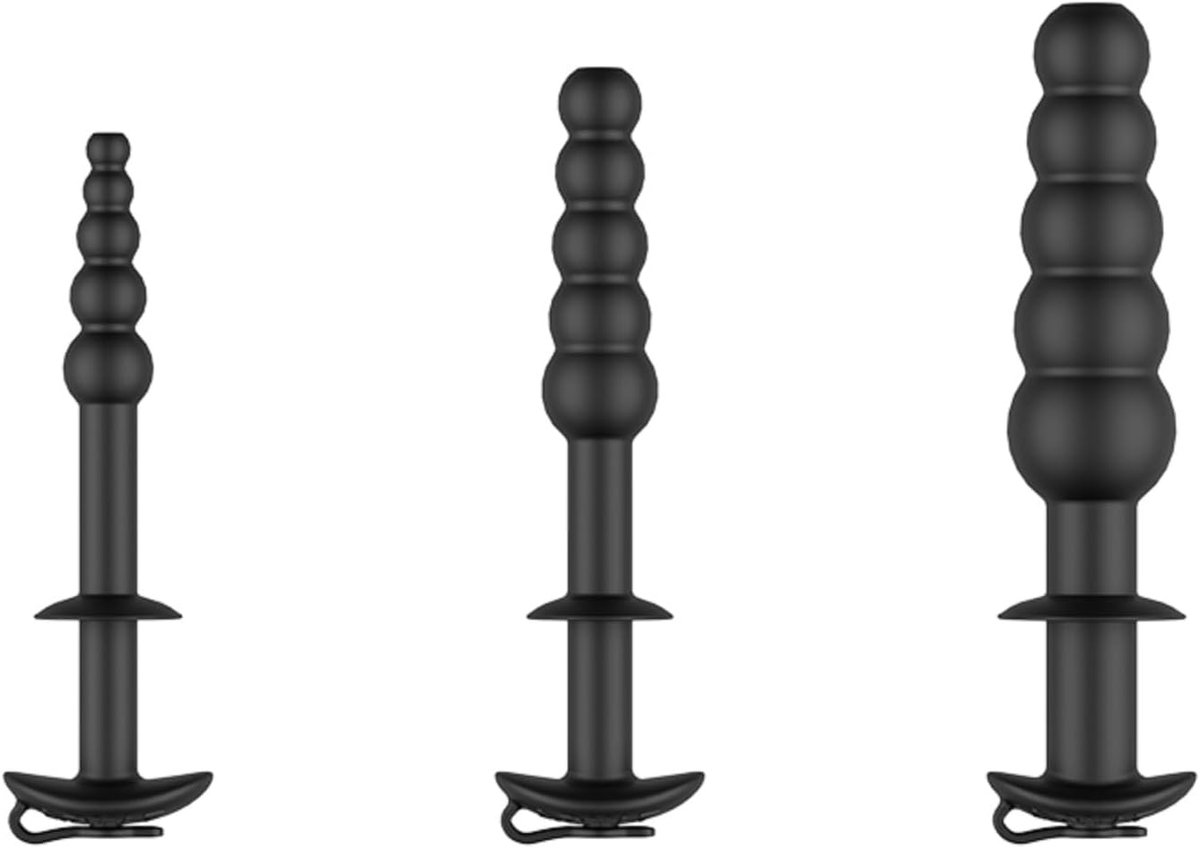 Dilatatorset Siliconen Penisplug Multi-bead Urethra Sounding Voor Prostaatstimulatie Katheter Seksspeeltje Voor Mannen (Black)