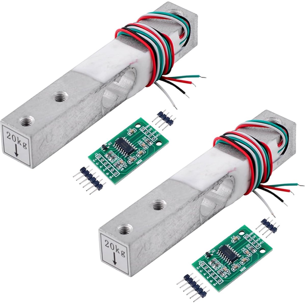 20 kg digitale belastingcel gewichtssensor + HX711 AD weegsensormodule hoge precisie voor Arduino DIY elektronisch draagbare keukenweegschaal (2 sets)