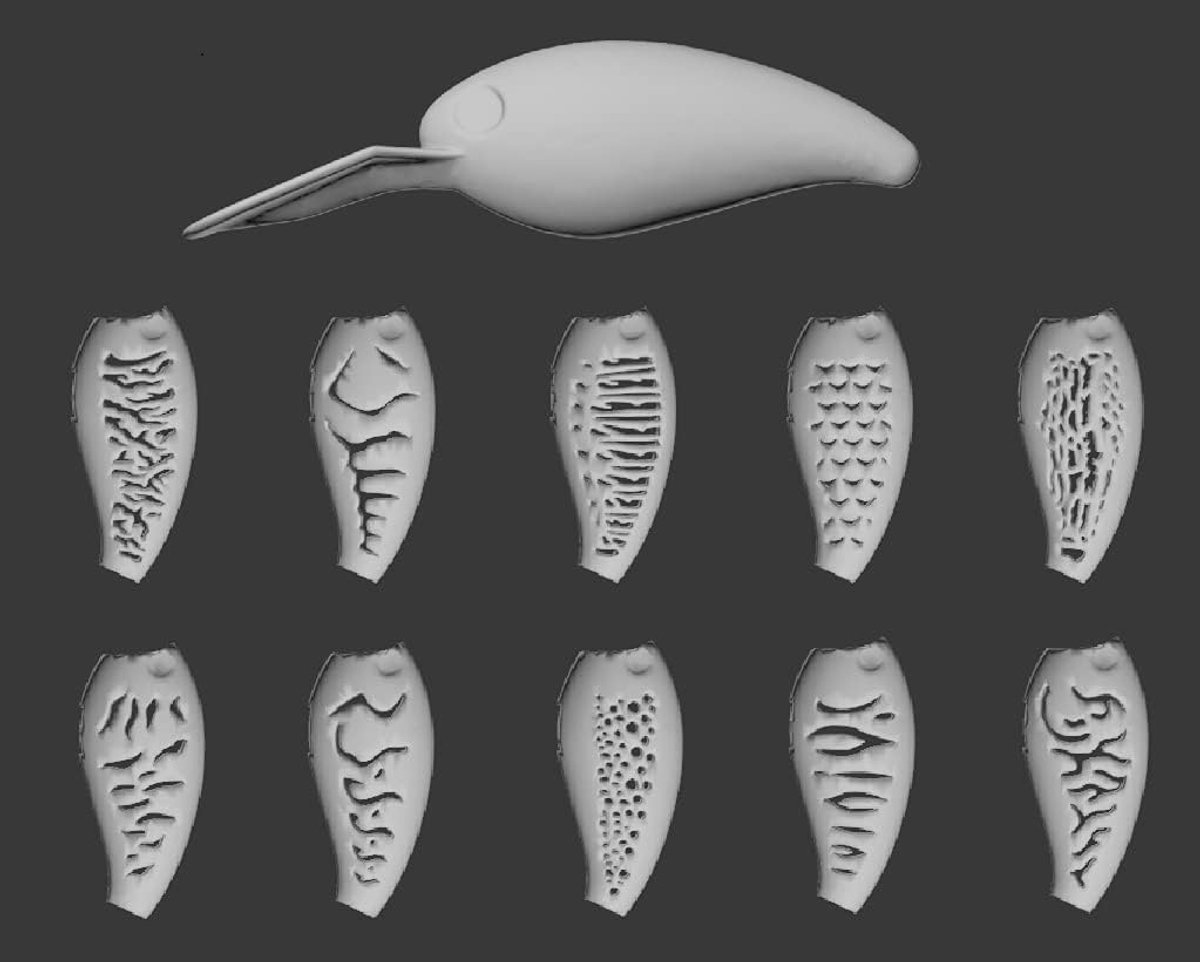 Plastic 3D Stencil Vissen Lokken Crankbait Jerkbait Lipless Topwater (SUPC255V2)