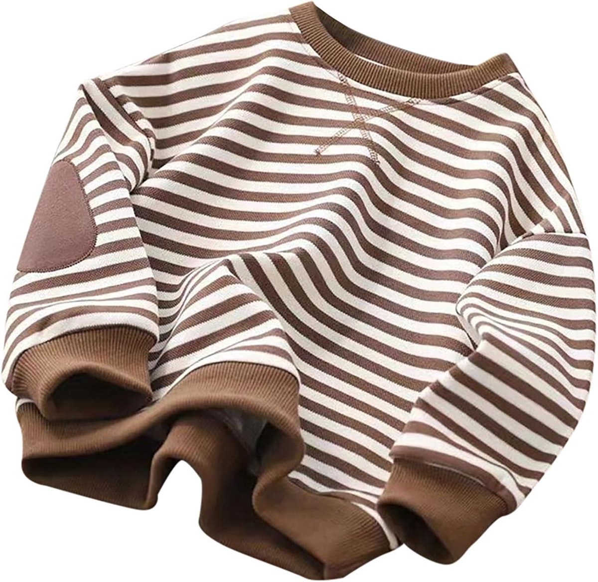 Klassiek gestreept sweatshirt voor jongens en meisjes, kleurblok, ronde hals, shirt met lange mouwen, casual, los, trui