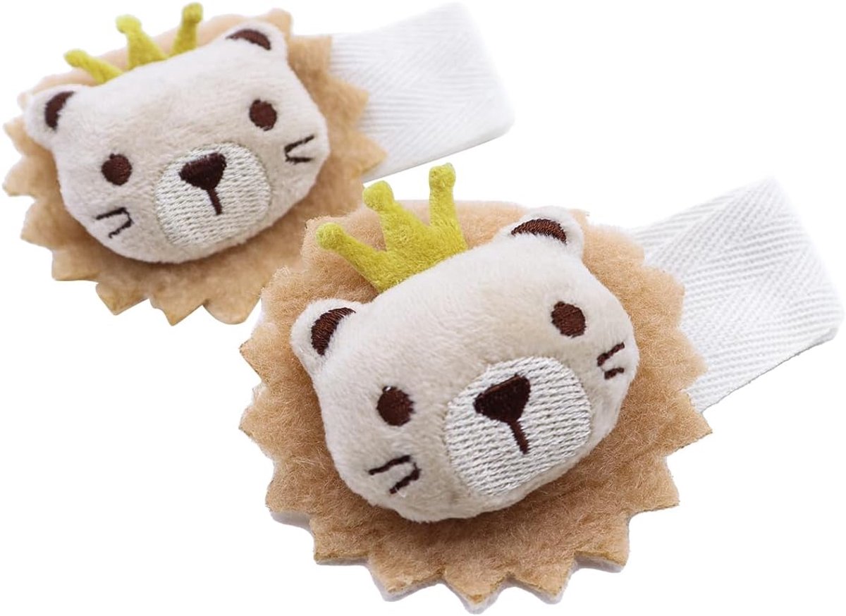 2 stuks schattige leeuwengordijnhouders, decoratieve dierengordijnen met strikken 3x83cm voor gordijnen, klamboes en kinderkamer