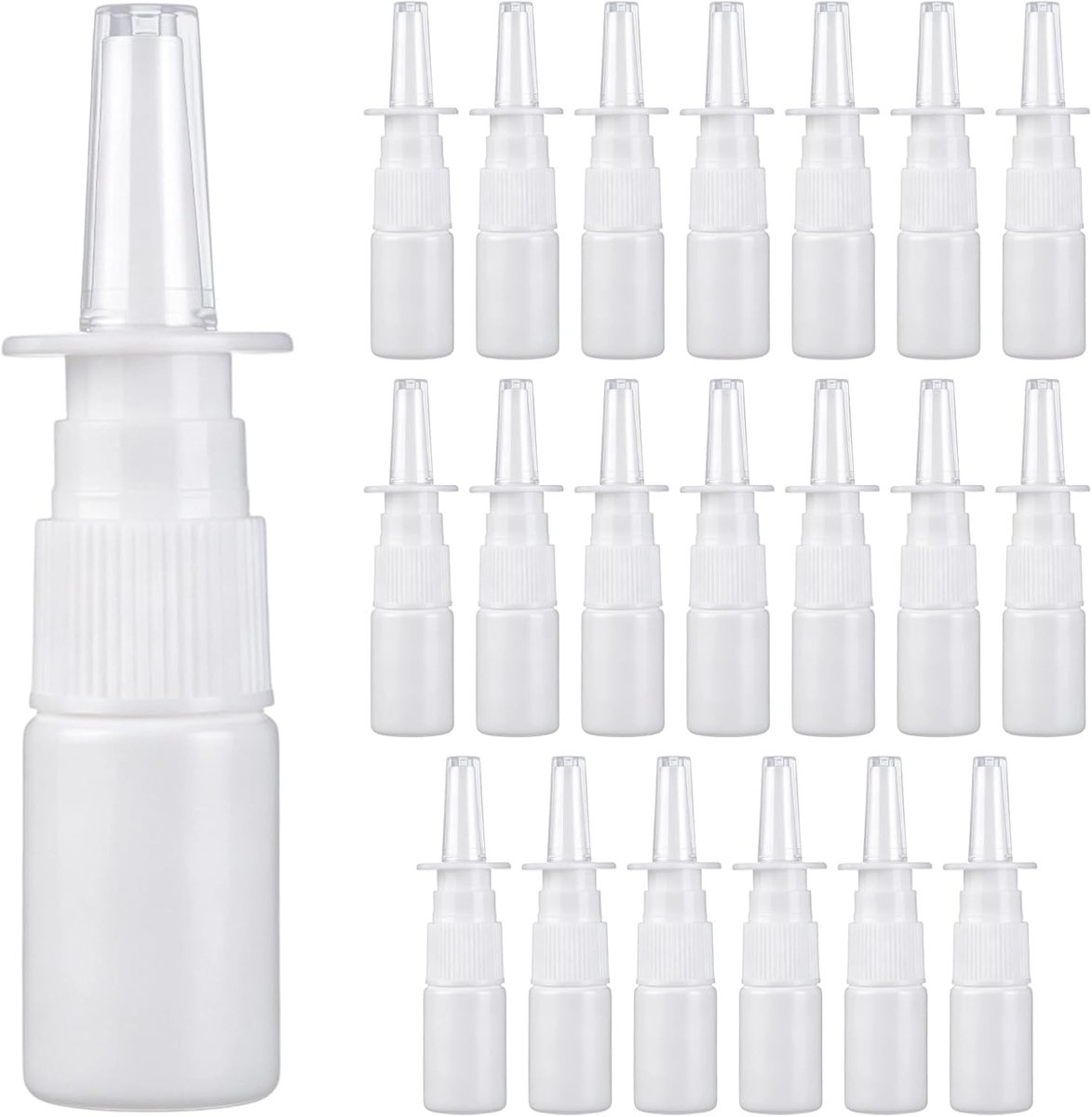 Spuitflessen, navulbare neusflessen, leeg, draagbaar, kunststof, voor zoutoplossingen, etherische oliën en reizen (10 ml)