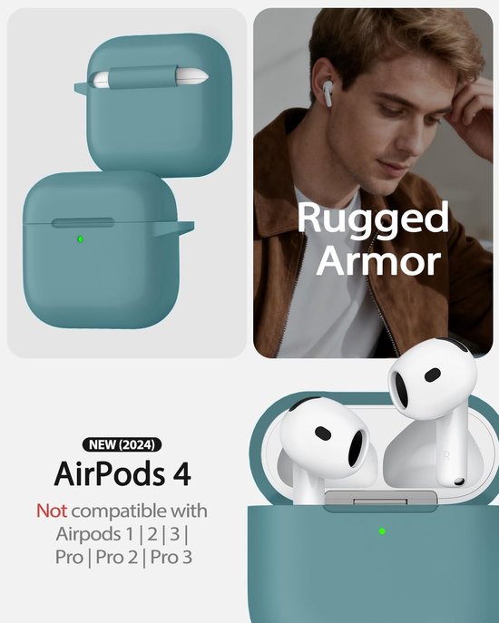 Siliconen voor AirPods 4 Hoes, B6-Denim Blue — afbeelding 2