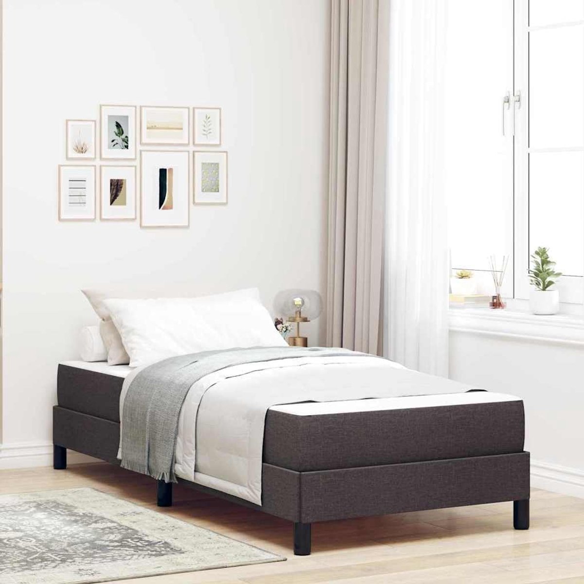 Frame ademende stof moderne elegantie donkerbruin 100 x 200 cm