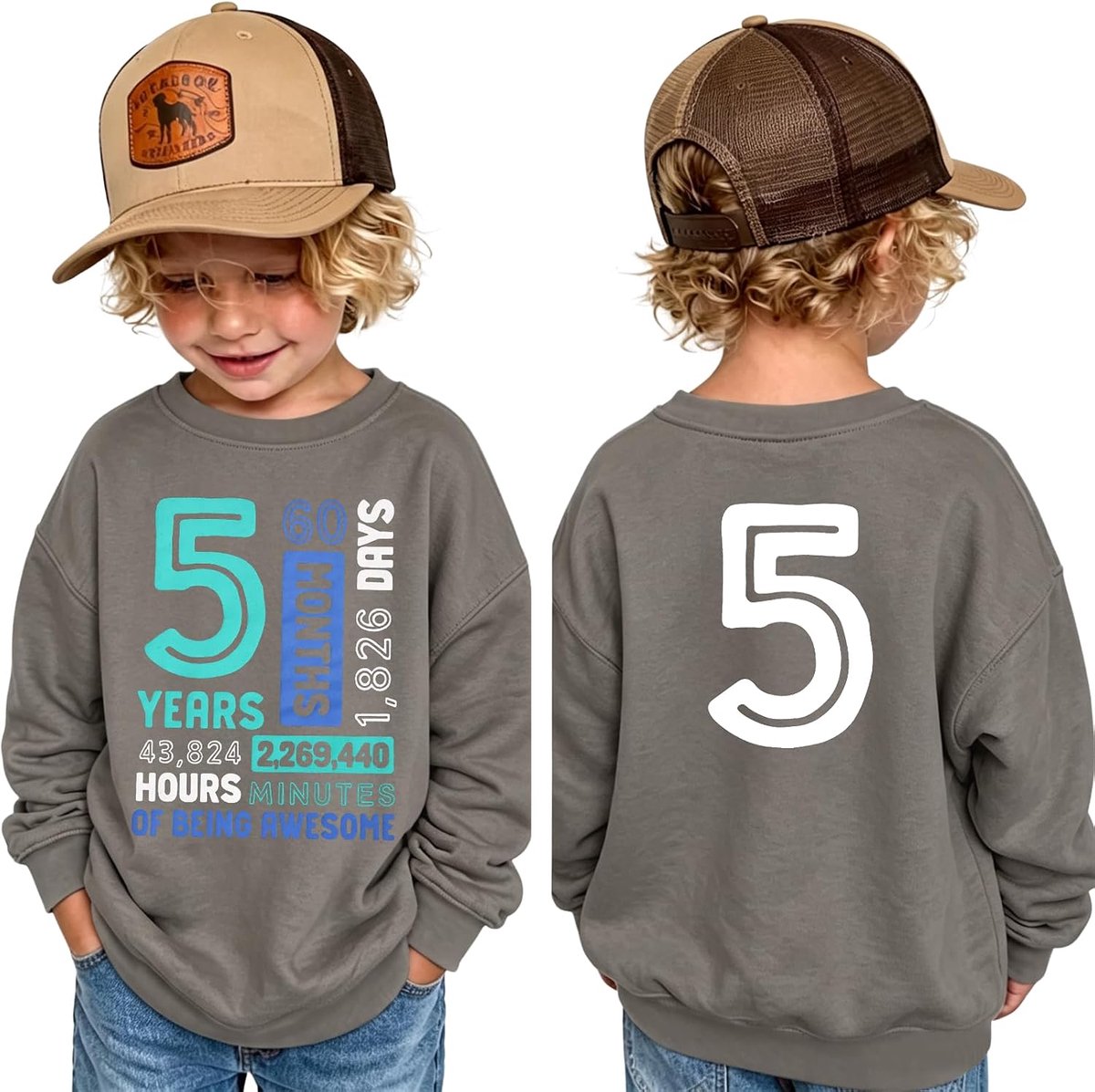 C&M WODRO Verjaardagssweatshirt voor jongens van 5-10 jaar, kinderkleding, jongens, verjaardag, trui, ronde hals, lange mouwen, voor peuters, printer, trui, herfst, winter outfits