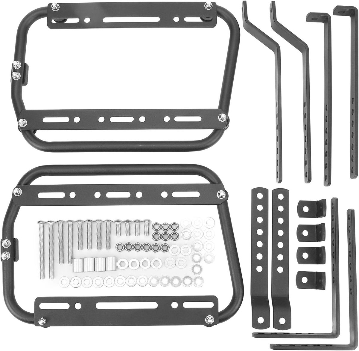 Ondersteuning Bar Rack, Zijsteunrekken voor Motorfietsen, Aluminiumlegering, Zwarte Poedercoating, Slijtvast, Stevig, Krasbestendig