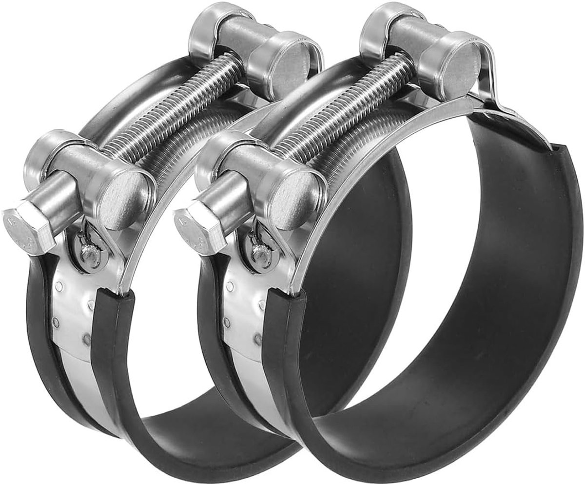 2 stuks T-bout slangklemmen met rubber gedempt, 64-67 mm