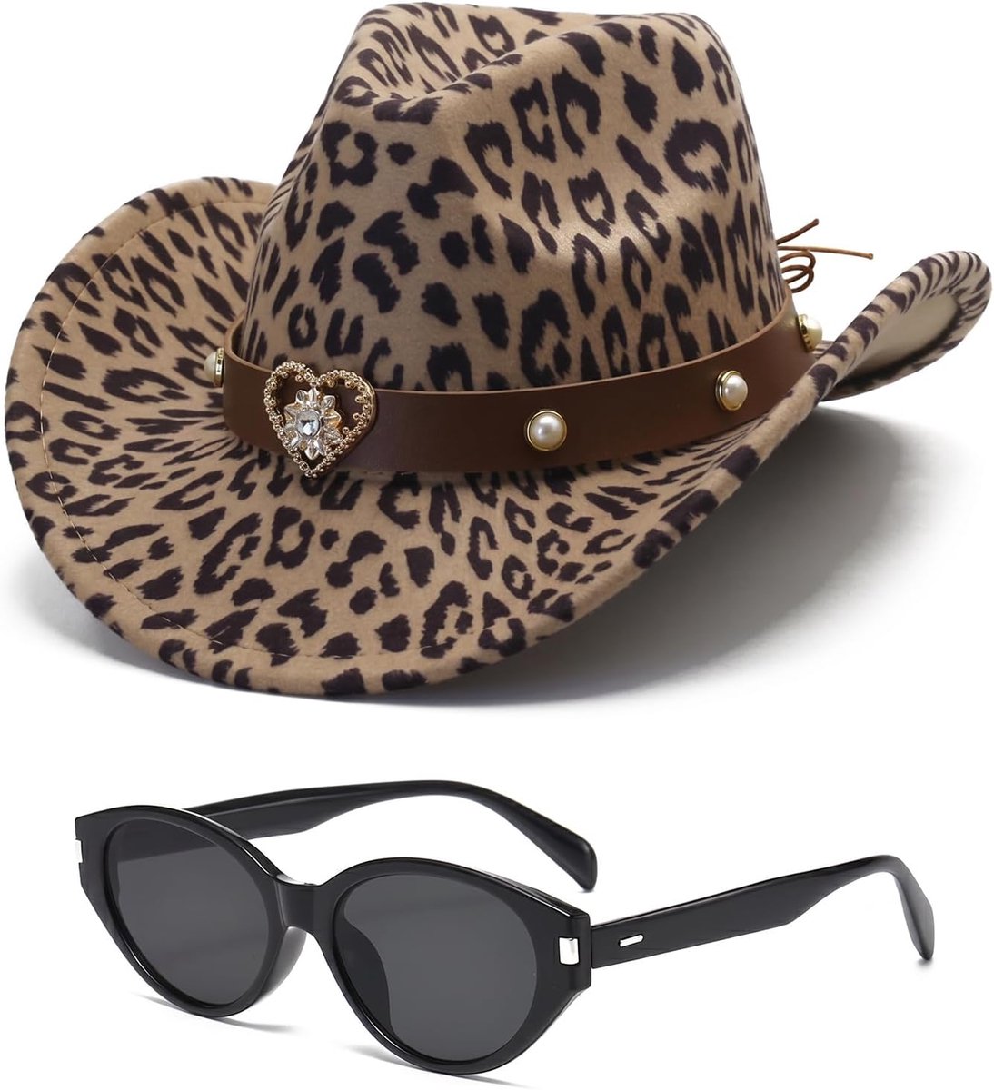 Print Cowboy Hoed en Zonnebril Set, Western Party Accessoires