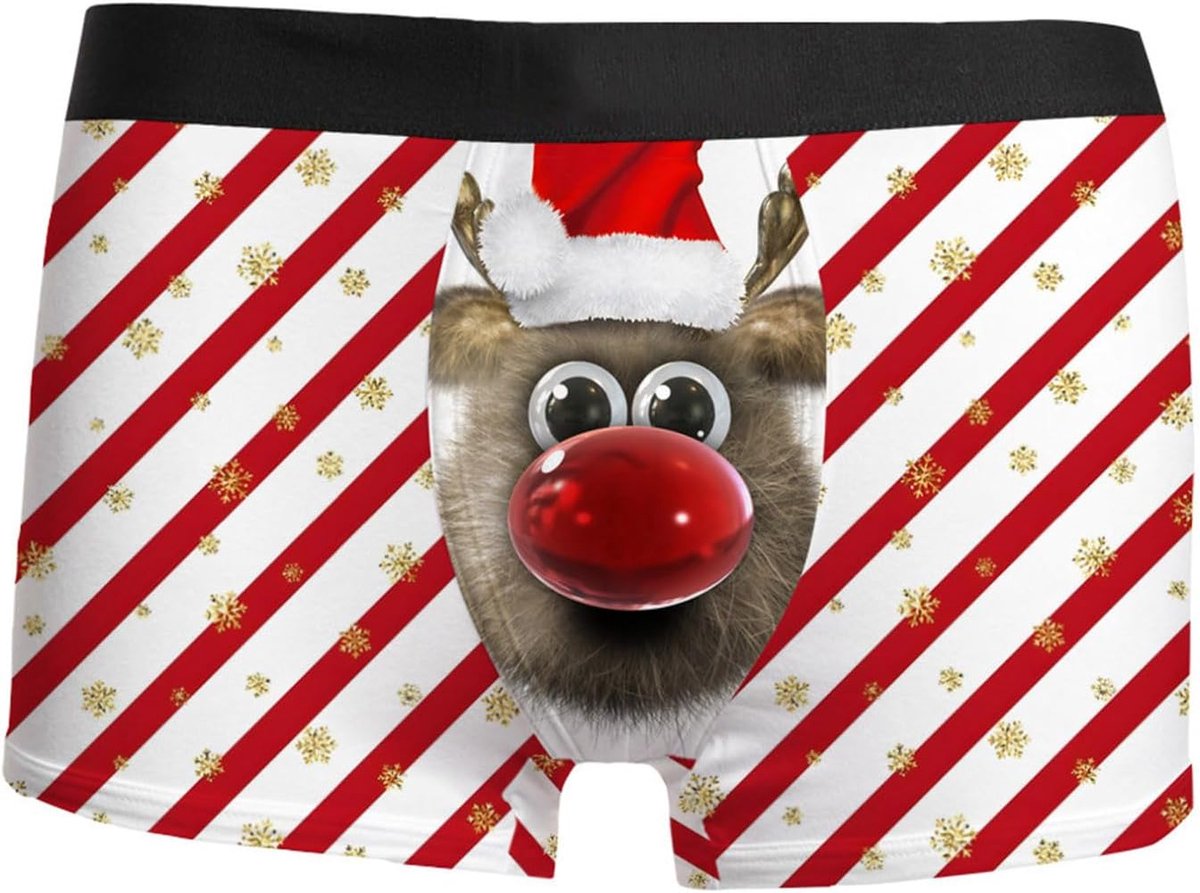 3D-kerstprint voor heren, ademend, comfortabel en modieus ondergoed met maat