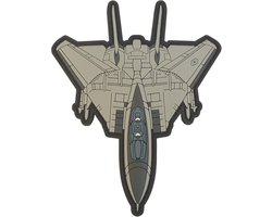 Grumman F-14 Tomcat Vliegtuig Top Gun Patch (Zwart en Grijs) Compatibel Met Velcro Voor Rugzakken, Vesten, Morale, Tactische en Plaatdrager Patches, Klittenband