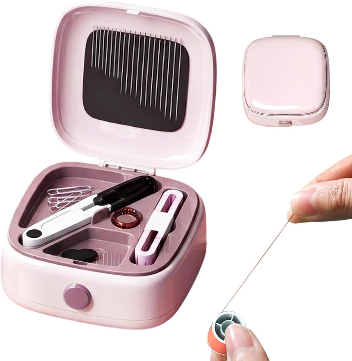 Naaiset magnetische naaldhouder en draden