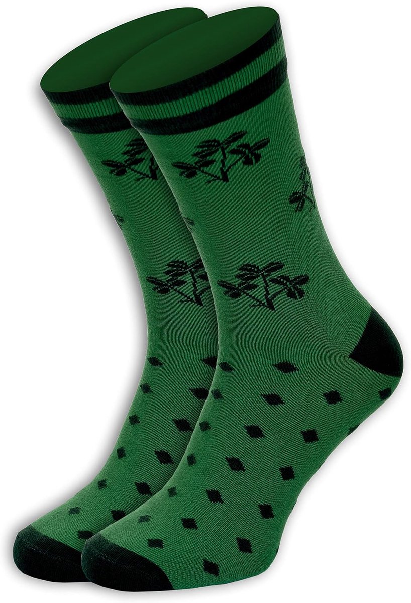 Sokken met landthema, groot, schoenmaat 7-11 (Ierland Shamrock), Ierland Shamrock, 41-45 EU
