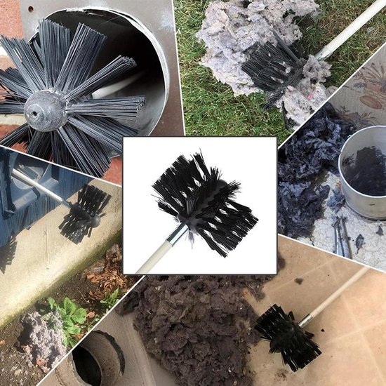 Schoorsteenborstelstang met 18 flexibele stangen van 410 mm + 2 borstelkoppen, bezem voor ovenpijp, schoorsteenveger, reinigingsborstel, accessoires voor open haard, droger — afbeelding 3
