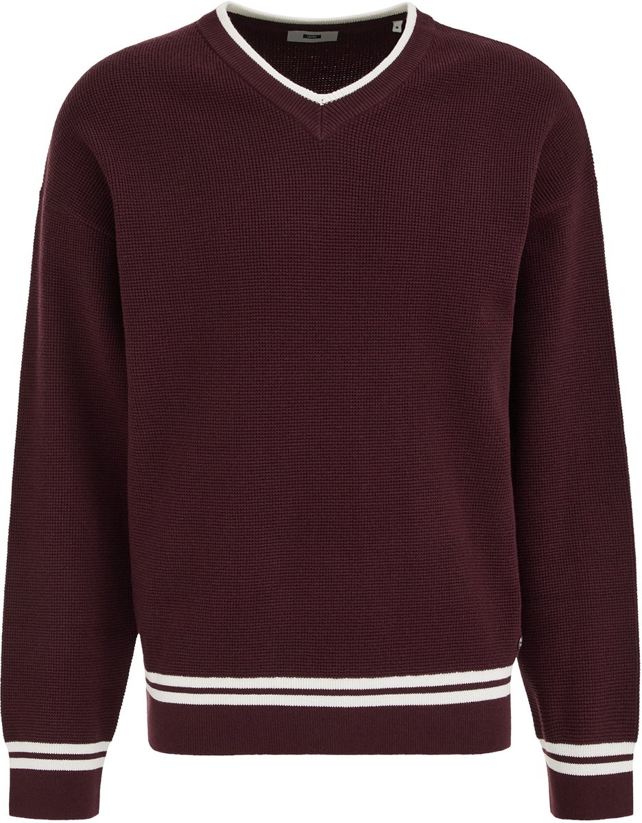 WE Fashion Heren regular fit trui met contrast en structuur