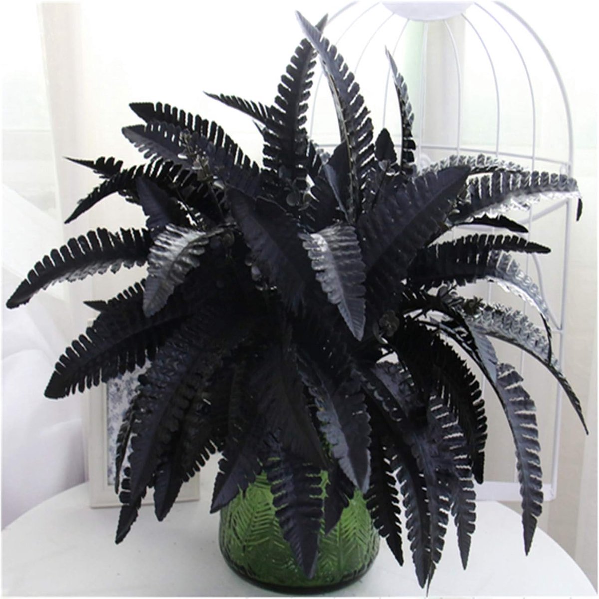 Kunstmatige zwarte Perzische varenblad plant nep en realistische plastic bruiloft winkel achtergrond decoratie 4 packs