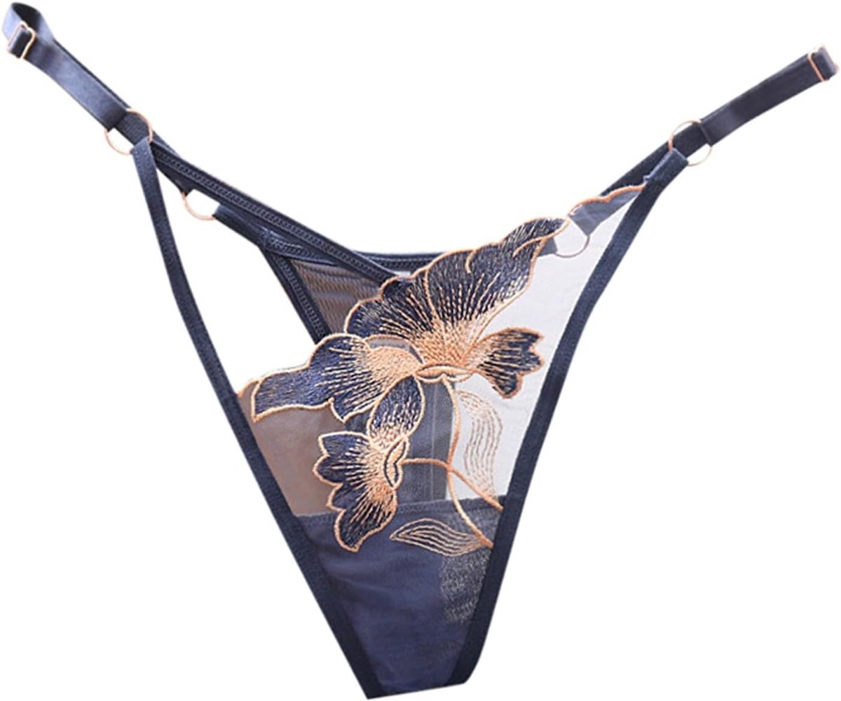 Ondergoed voor dames, geborduurde tanga-slip, lage taille, ondergoed