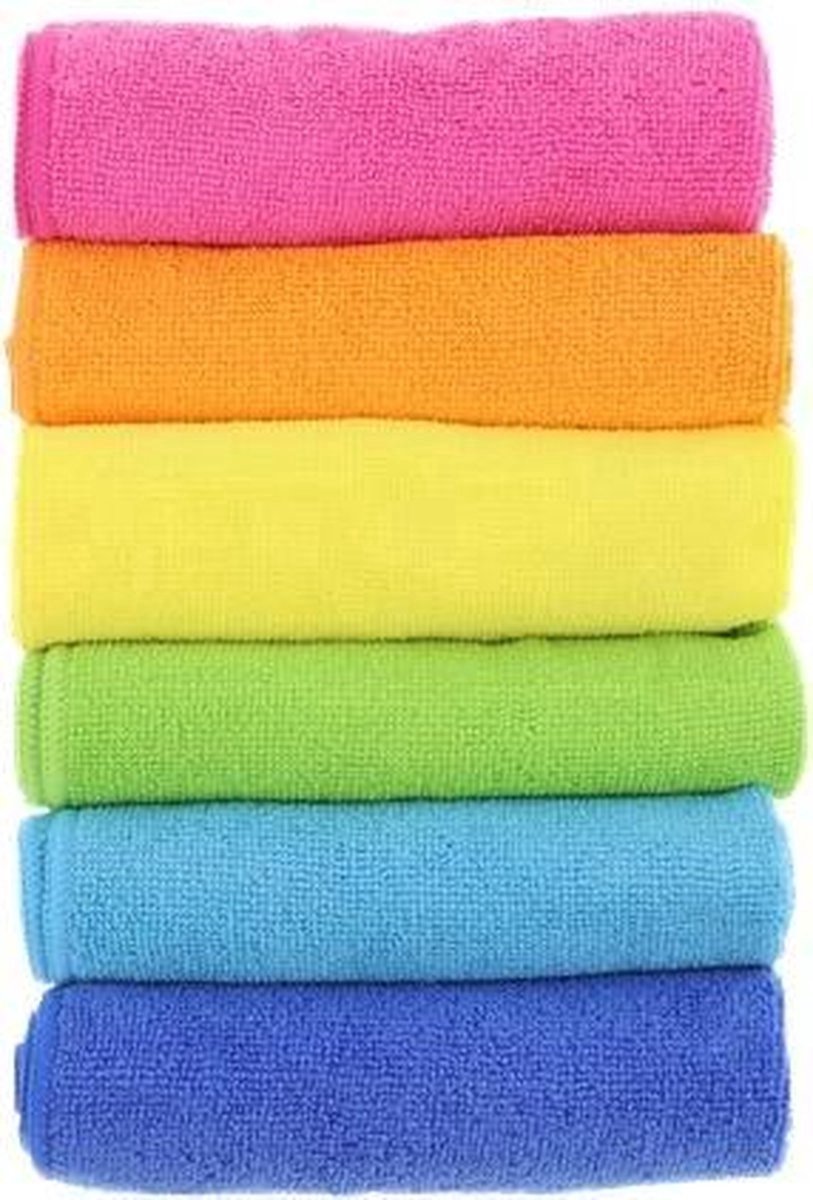 Bredline Microvezeldoekjes 40 x 40 cm – 6 Stuks – Multicolor – Schoonmaakdoeken – Wasbaar & Herbruikbaar