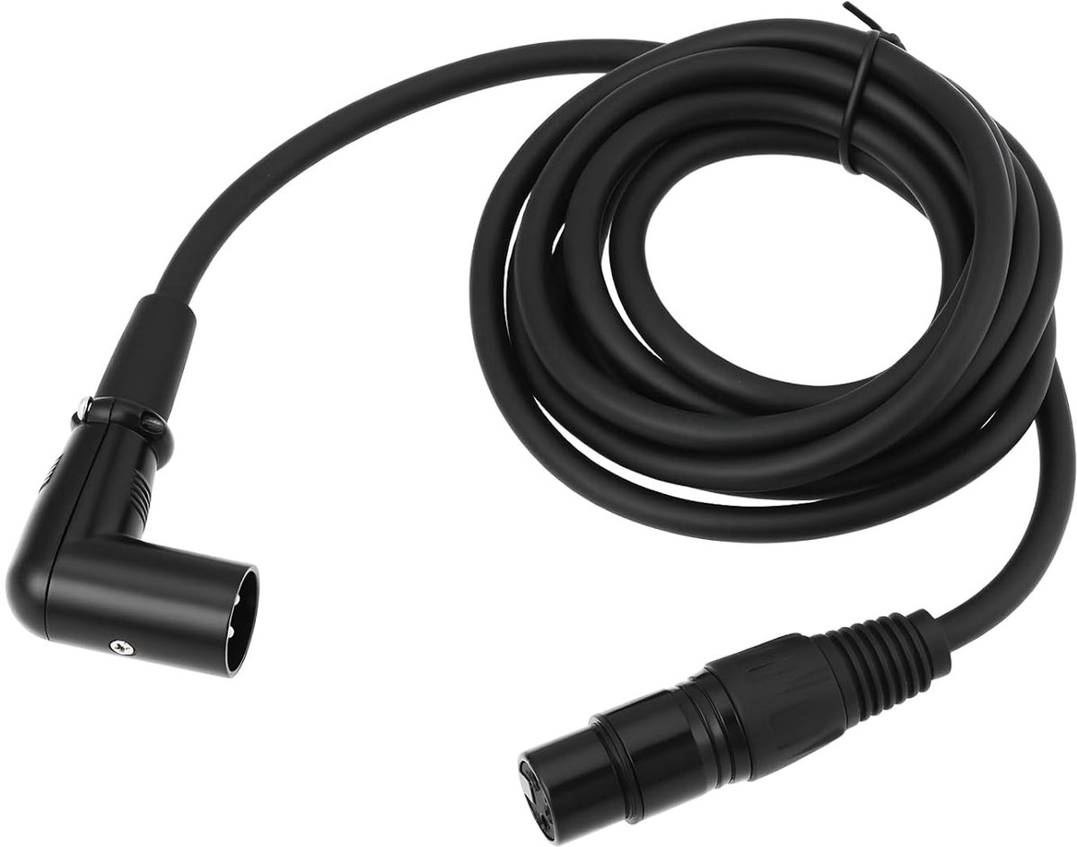 1 Pack XLR 3 Pin Rechte Hoek Mannelijke naar Vrouwelijke Mic Kabel 2m Compatibel met Microfoons Compatibel met Mixers