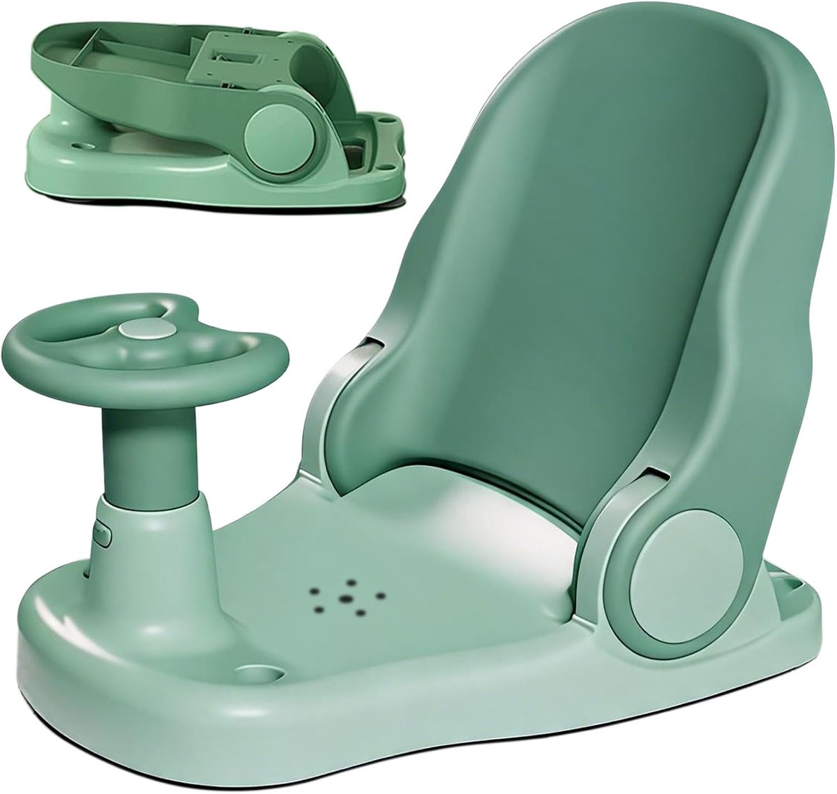 Badzitje voor Kinderen, Verstelbare Rugleuning, 4 Zuignappen, Antislip, Opvouwbaar, Ergonomisch, Voor Pasgeborenen en Baby's Vanaf Maanden