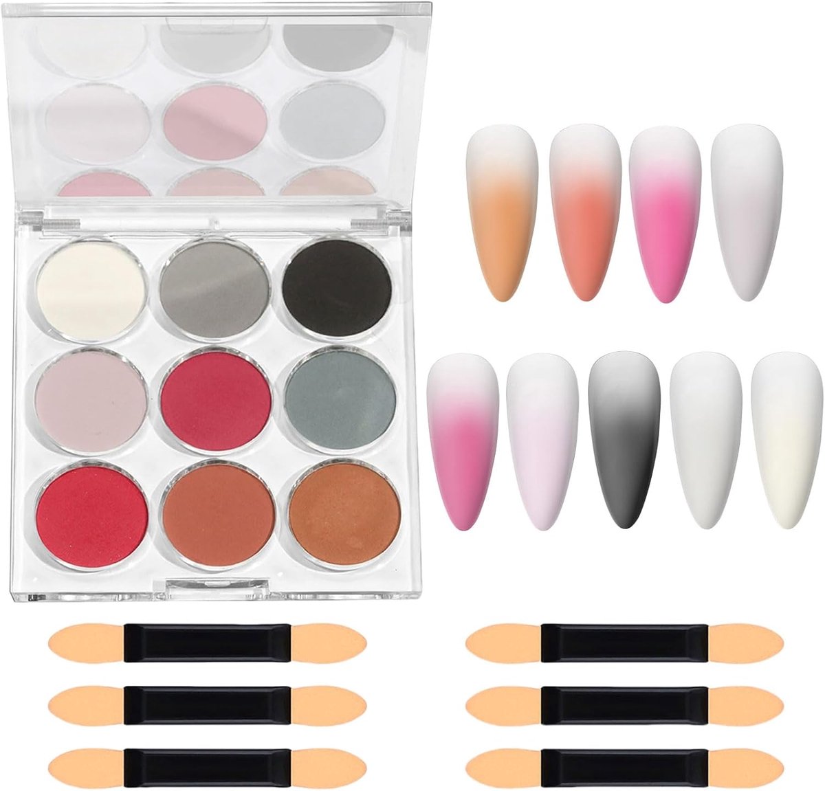 Nail Powder 9 Kleuren - Chromen Effect - Holografisch Glitter - Perfect voor Nagelkunst - ShopVlot