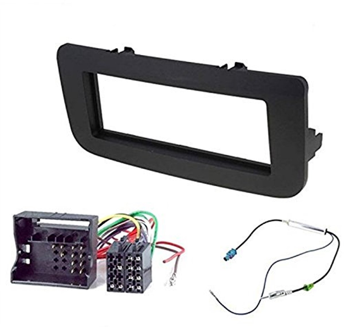 1 DIN Radio Paneel Frame - Antenne Adapter - ISO Aansluitkabel - Geschikt voor Skoda Roomster en Fabia - ShopVlot