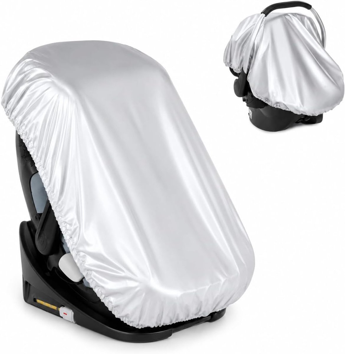 SnelShoppen - Zilver Kinderen Autostoel Bescherming, Universele Zonnebescherming, Warmtebescherming voor Baby Autostoelen, Reboarders en Stoelen, Groe