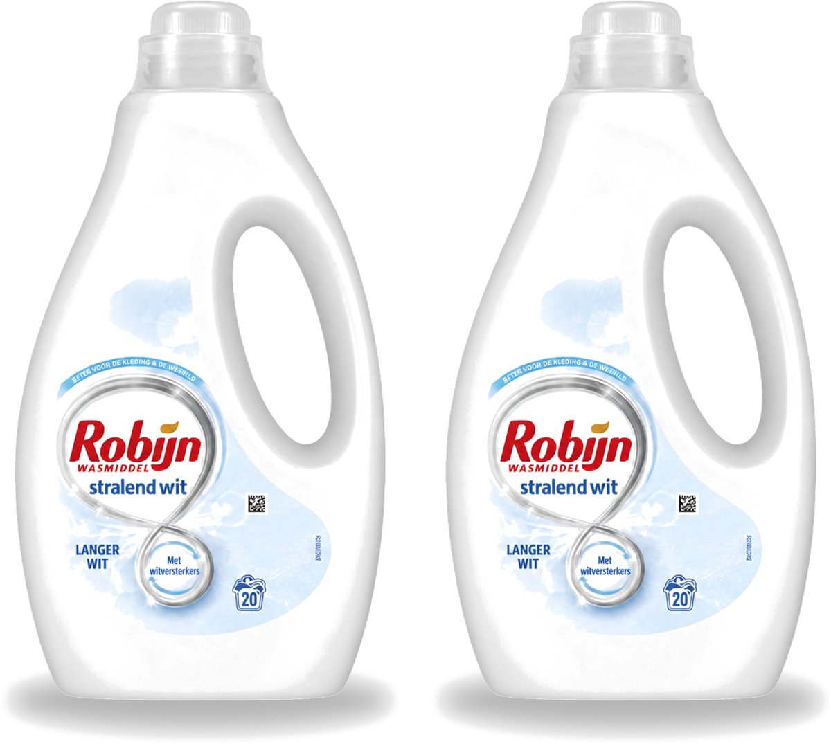 2 x Robijn – Vloeibaar Wasmiddel – Stralend Wit – 20 wasbeurten - Voordeelverpakking - 2 stuks