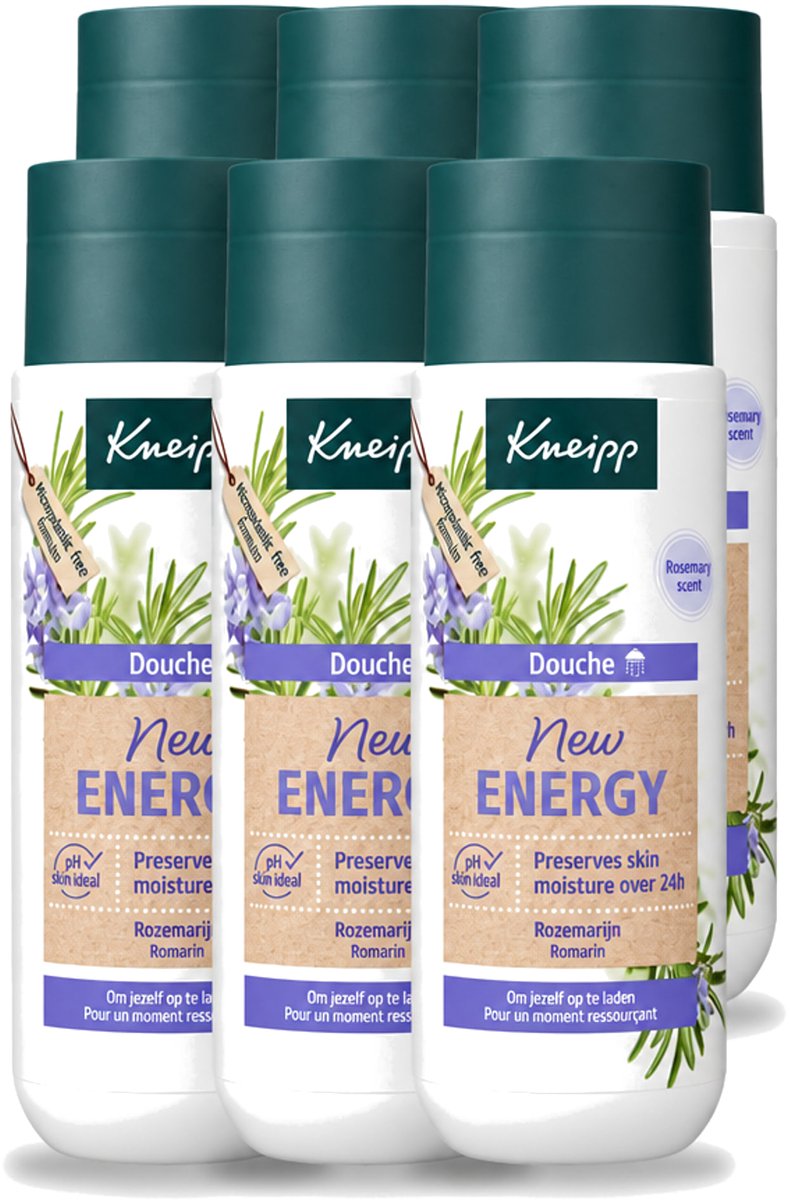 6 x Kneipp - Douchegel - New Energy - Energieke Geur - 200 ml - Voordeelverpakking - 6 stuks