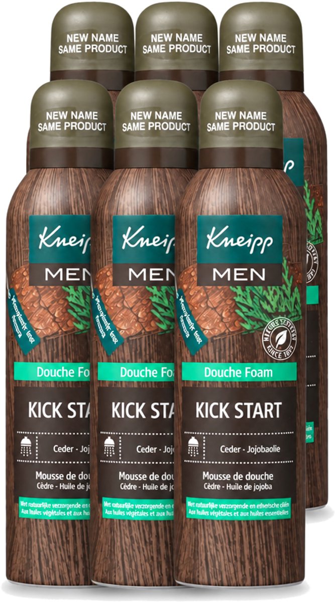 6 x Kneipp - Douchefoam - Ceder & Jojobaolie - Verzorgend - Vegan - 200 ml - Voordeelverpakking - 6 stuks