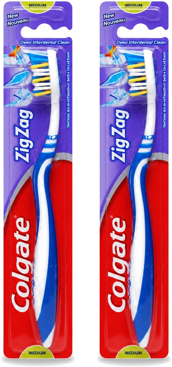 2 x Colgate - Tandenborstel - ZigZag Medium - 1 Tandenborstel - Bulkverpakking - 2 stuks