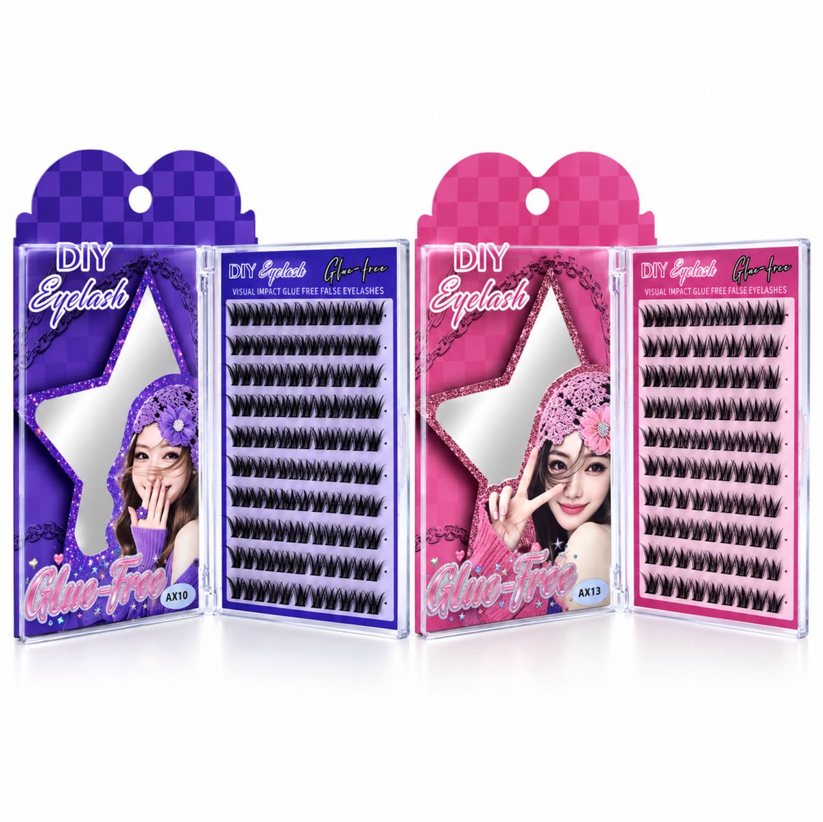 Guardian Beauty Wimper Naturel - Lijmvrije Extensions Set - Cluster Wimpers - Kunstwimpers - Code: AX10 + AX13