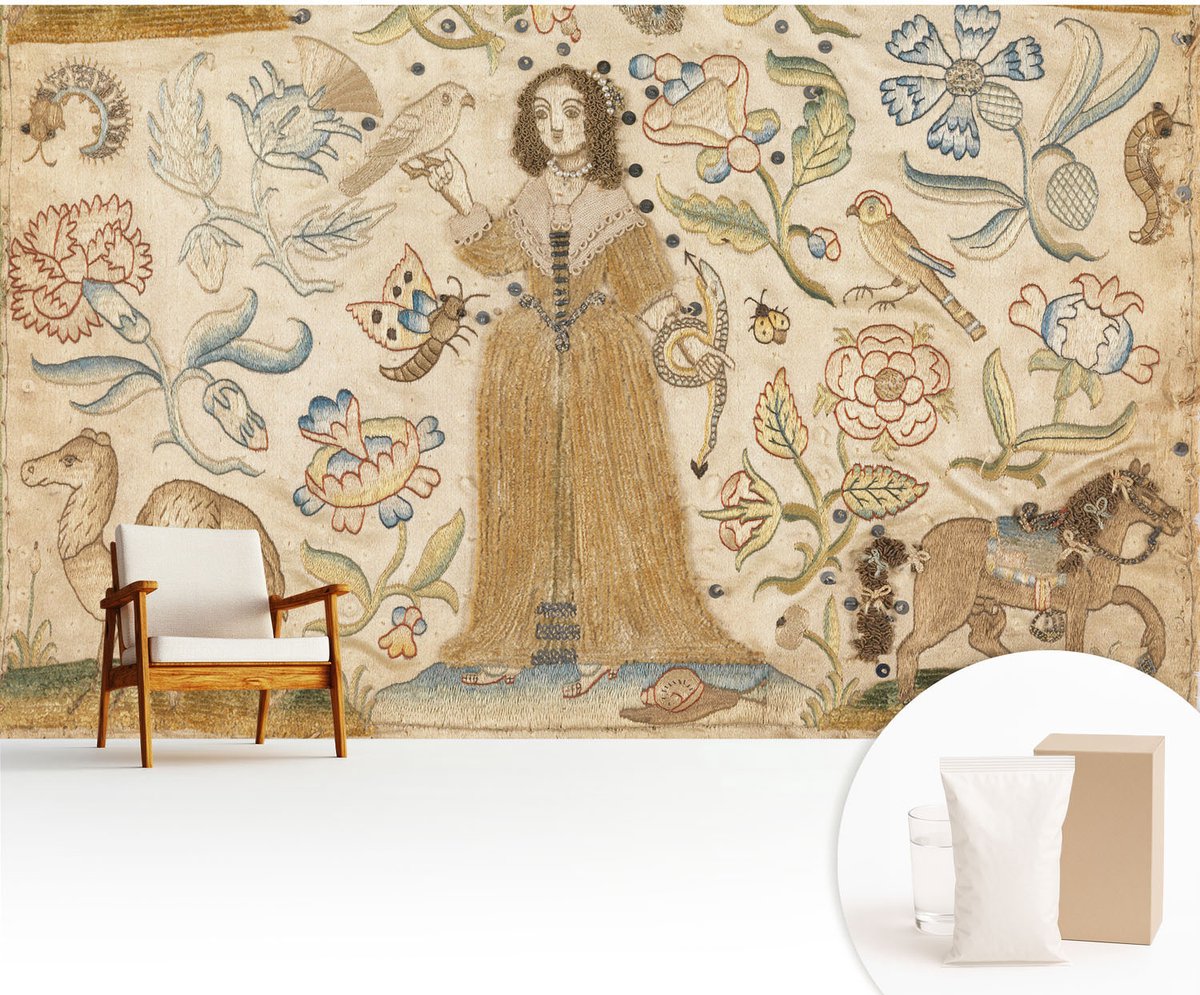 Wallfluent Fotobehang - Bruin Vliesbehang - 416x254 cm - Kleurrijke Natuur Fotobehang Vlies - Woonkamer behang Deel - Muurschildering - Woonkamer behang