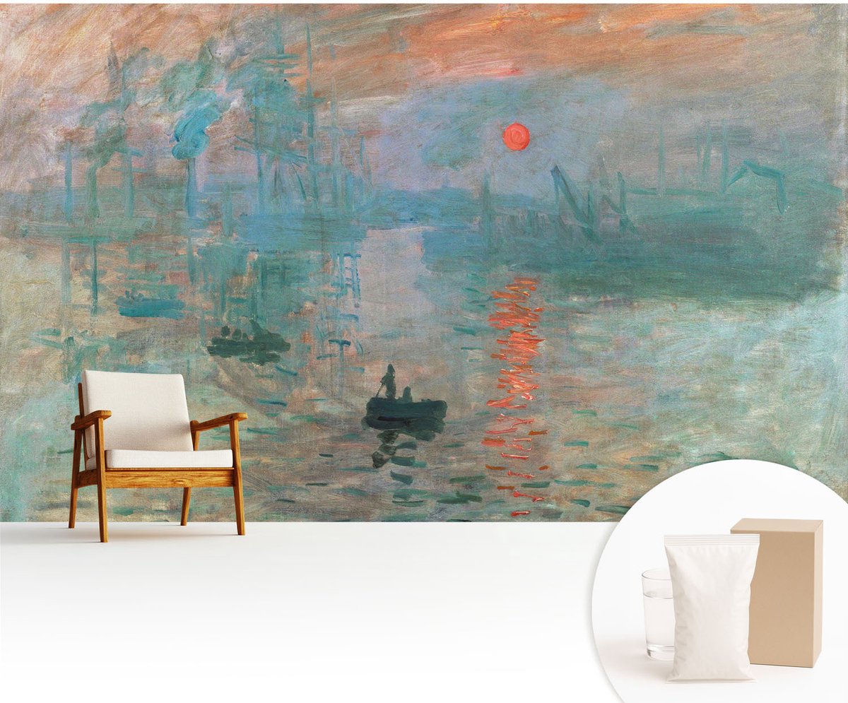 Wallfluent Fotobehang - Blauw Vliesbehang - 416x254 cm - Havenlandschap Fotobehang Vlies - Hal behang Deel - Muurschildering - Woonkamer behang