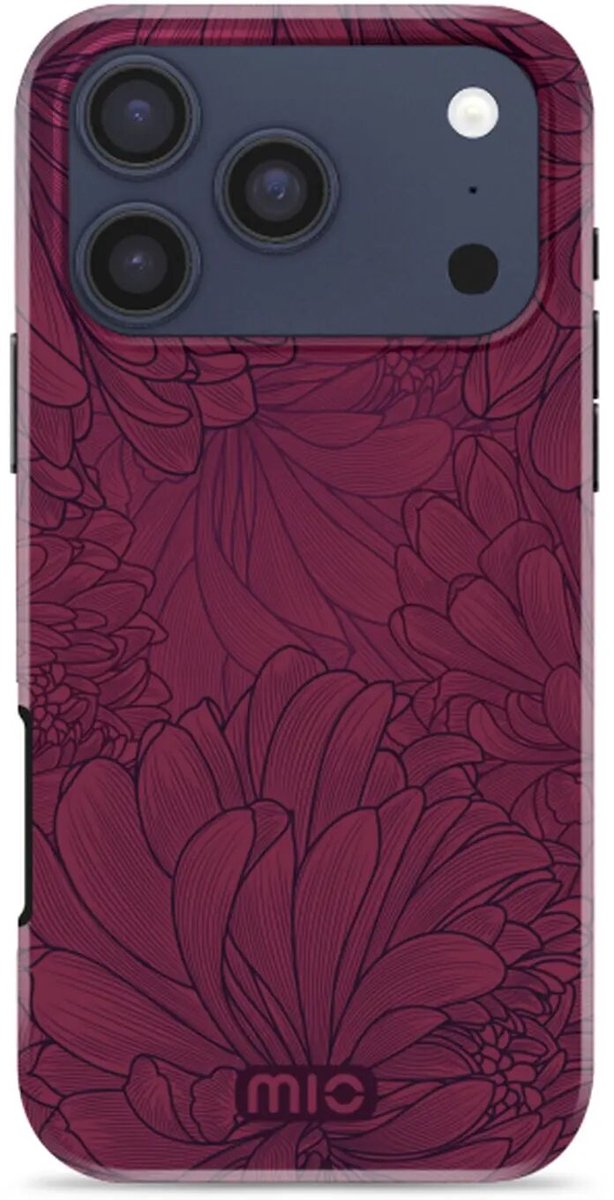 MIO Hoesje Geschikt voor Apple iPhone 18 Pro / 17 Pro - Compatibel met MagSafe / Qi2 - Hard Shell Back Cover Case Cherry Blooms
