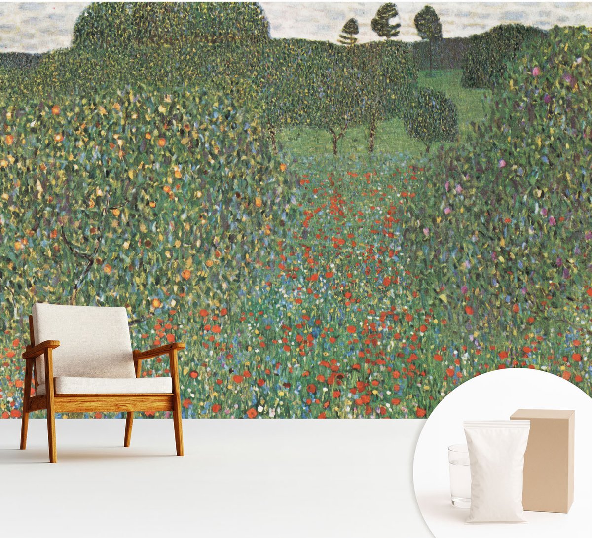 Wallfluent Fotobehang - Groente Vliesbehang - 312x219 cm - Bloemenweide Muurschildering - Gang behang Bloemen En Planten - Fotobehang Vlies - Slaapkamer behang