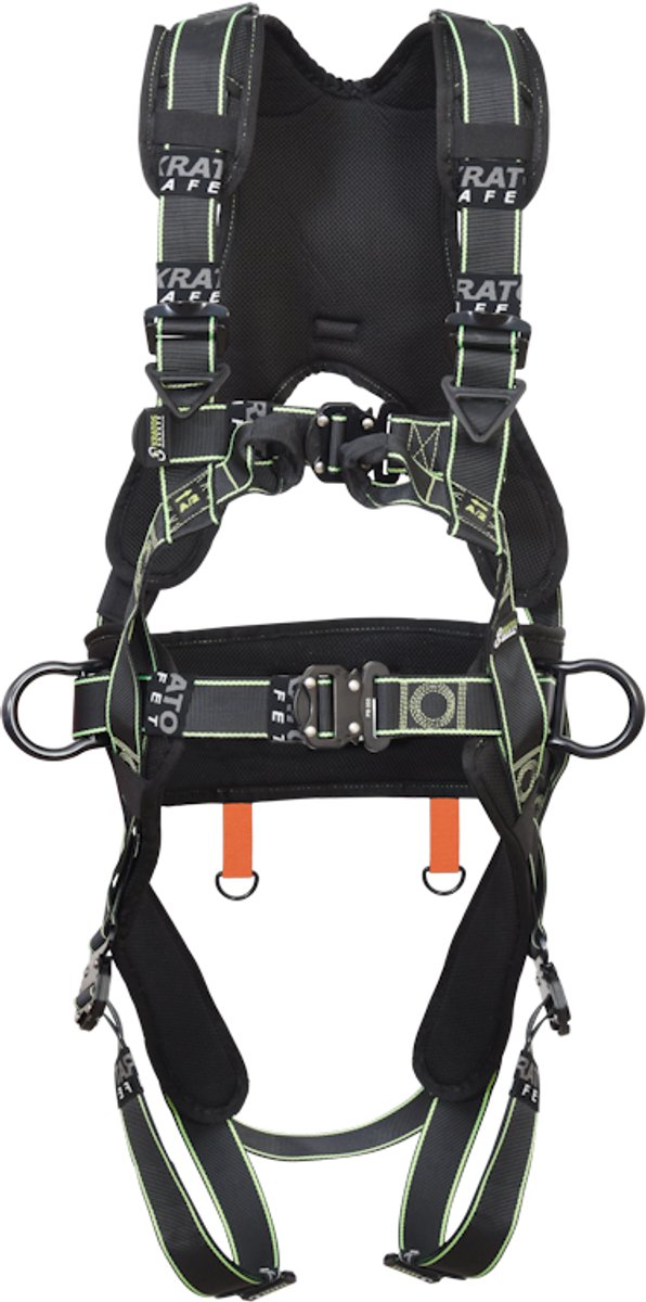 Kratos Full body veiligheidsharnas - Zitriem voor positionering - 2 bevestigingspunten - 4 automatische gespen - Maat M-L