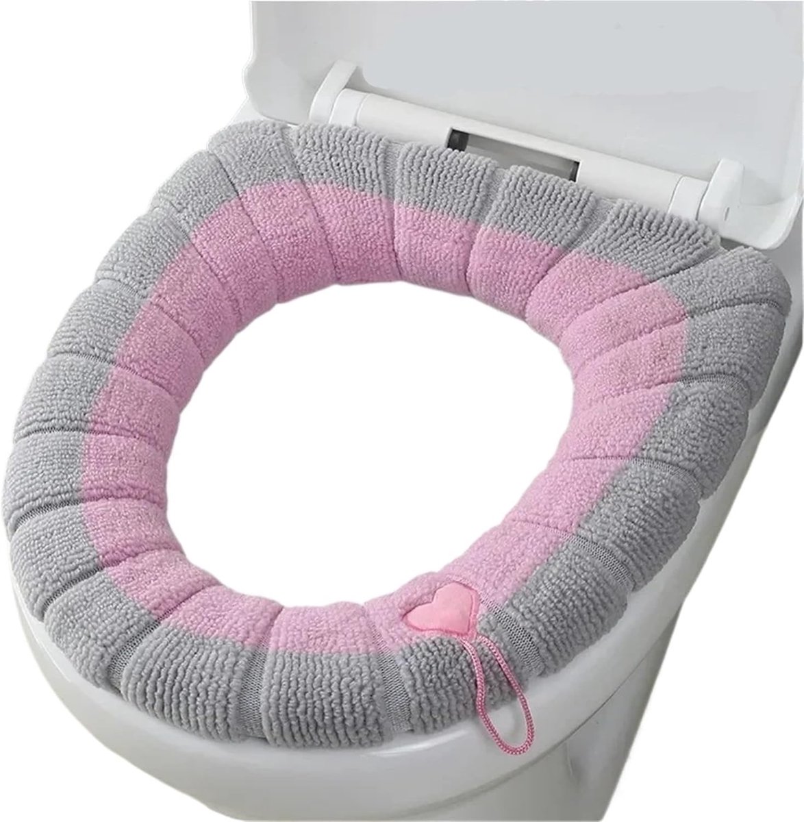 Toiletbrilhoes - Toiletbril Cover - WC Bril Cover - Warme Toiletbril hoes - - Herbruikbare WC-Brilhoesje - Wasbaar - Machinewasbaar - Pluche - Zacht - 36 × 44 cm - Geschikt voor gezinsbadkamers - Roze