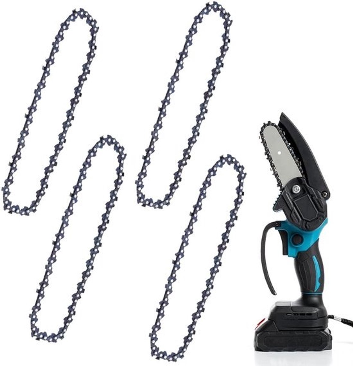 4 vervangende zaagkettingen - 6 inch - universeel voor minikettingzaag - voor tuin en bosbouw