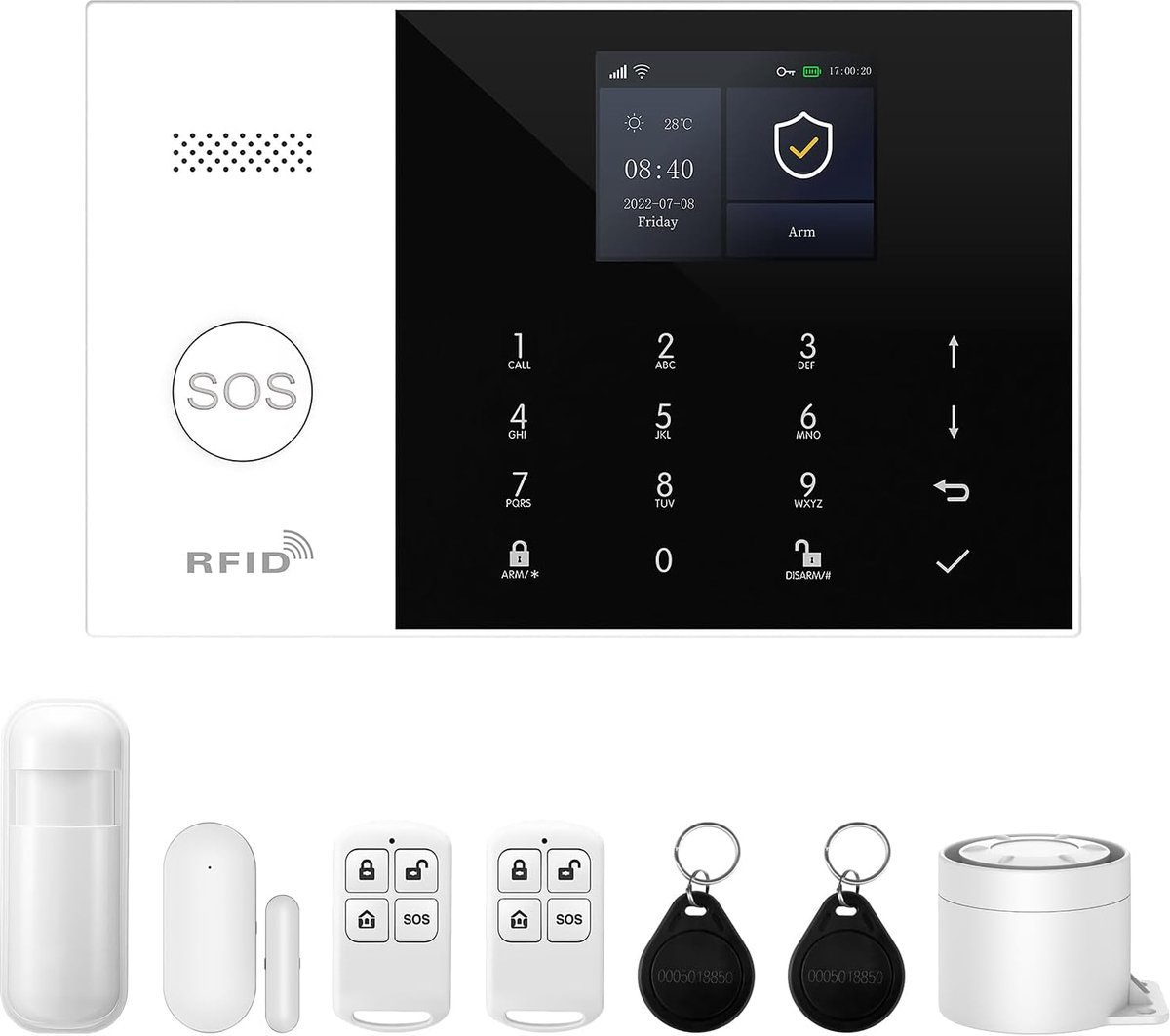 Draadloos alarmsysteem voor thuis - 4G en WiFi - Set van 8 - Eenvoudige installatie en app-besturing - ShopVlot