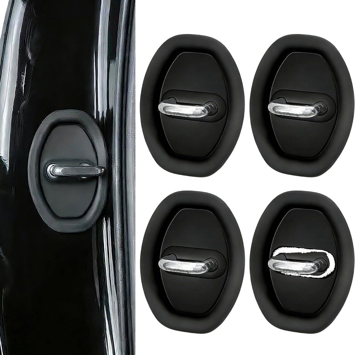 4 Stuks Autodeur Schokdemper voor Dacia Spring 2022-2024 2025 2024 2026, Deurslot Afdekking Geluidsisolerend Slagvast - ShopVlot