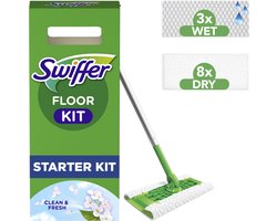 Swiffer Vloerreiniger Startset - 1 Vloerwisser + 8 Droge + 3 Vochtige Vloerdoekjes Navullingen