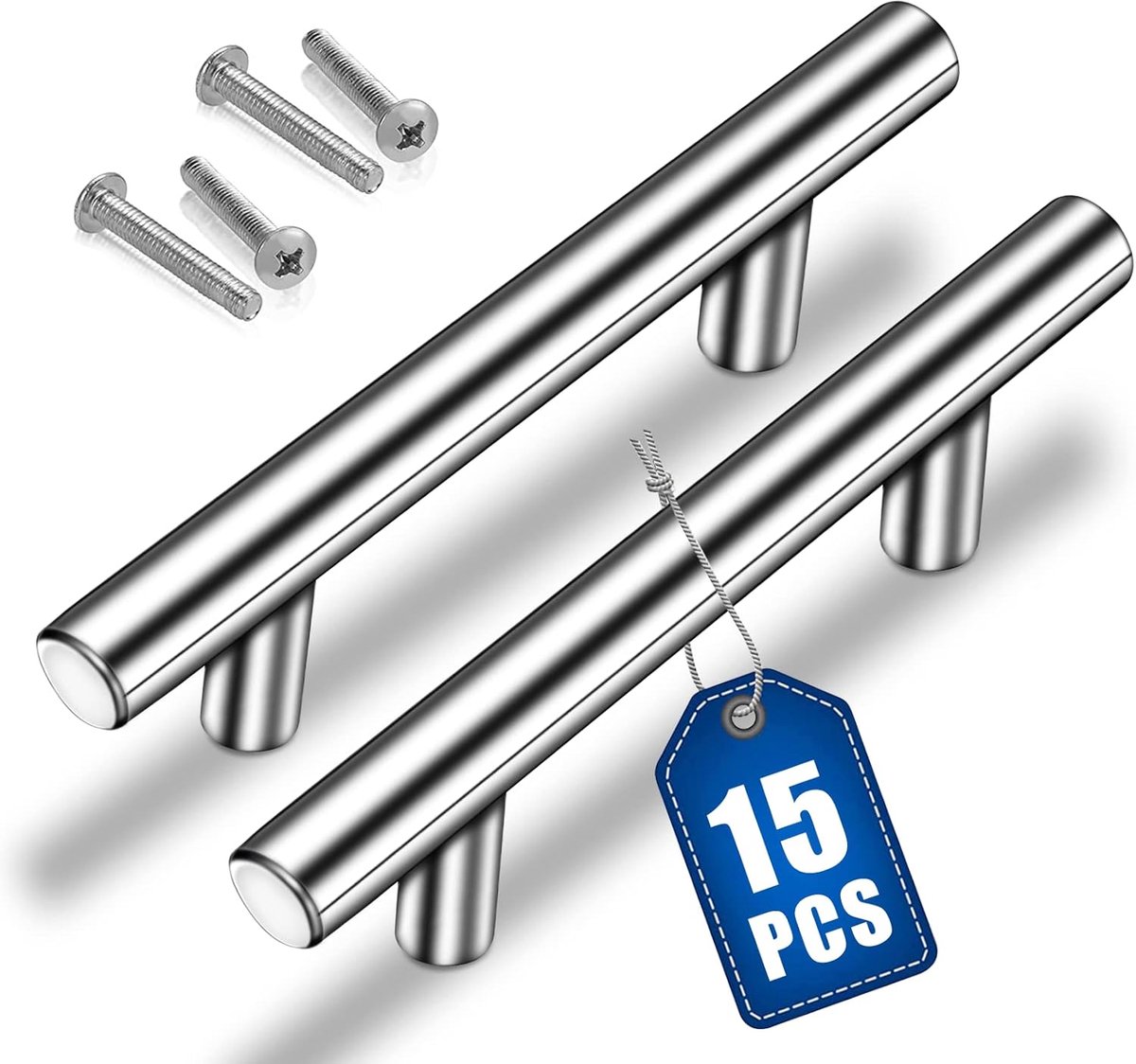 Meubelhandgrepen 15 Stuks - RVS Geborsteld - Holle Design - Voor Kast en Lade - ShopVlot