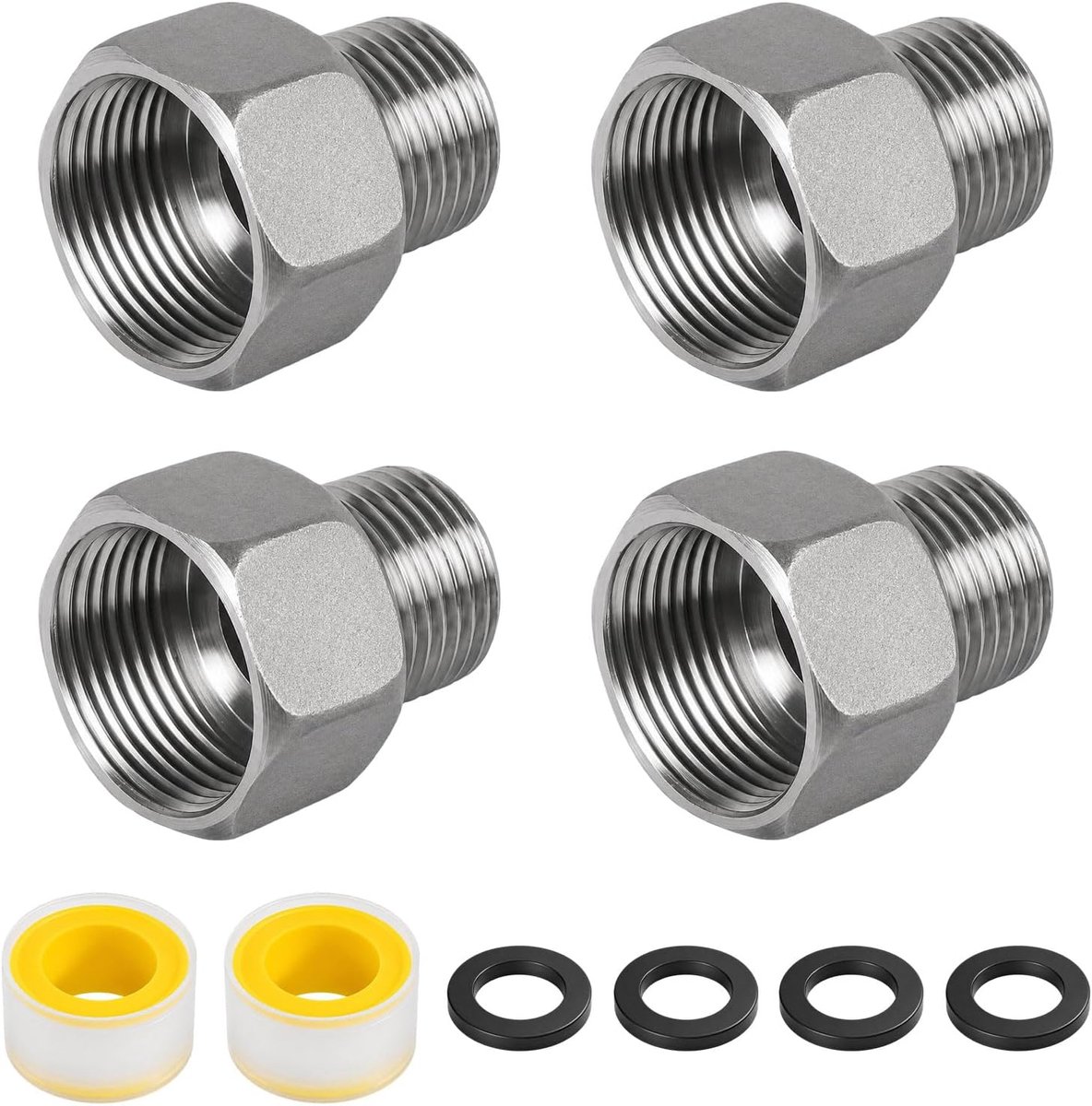4 stuks roestvrijstalen reductie 3/4 naar 1/2, verloopstuk AGØ20mm x IGØ25mm, adapter 3/4 inch naar 1/2 inch met - ShopVlot
