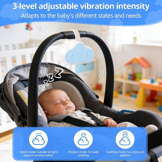 Baby Stroller Swing, Rechargeable Sleep Aid for Babies with 3 Adjustable Swing Intensities and Timer of 30, 60, 90 - ShopVlot — afbeelding 4